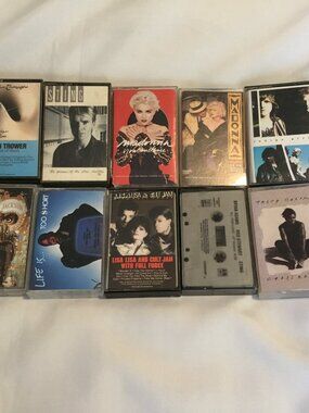 Lot Of 10 Classic Rock Cassettes 70’s 80’s: Madonna, Sting, Michael Jackson,